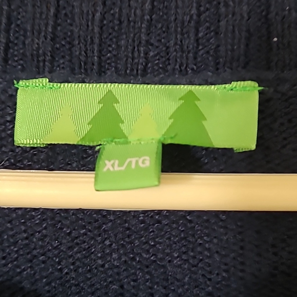 Christmas Let it Snow crewneck sweater navy 100% Acrylic - Picture 6 of 9